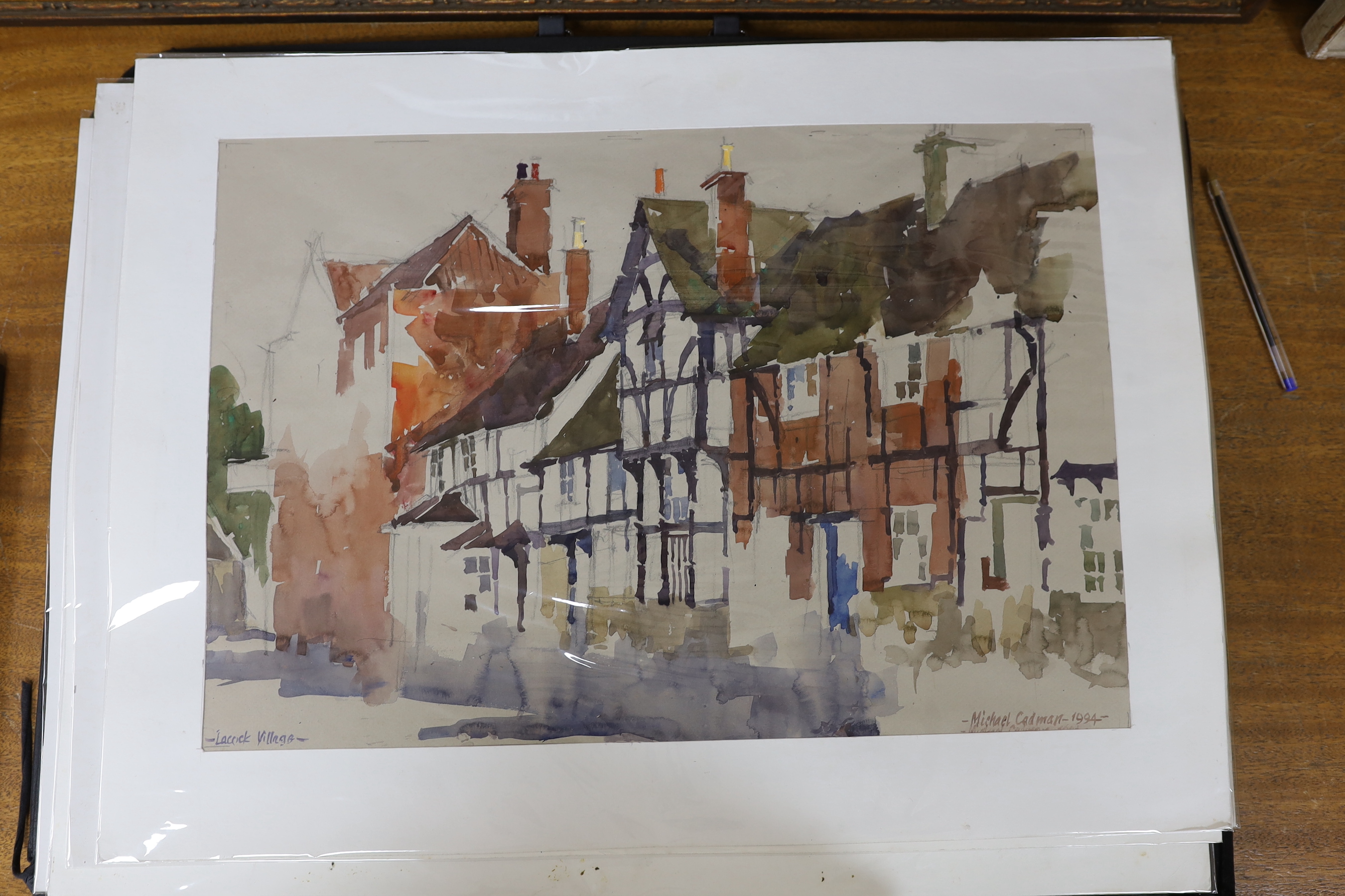 Michael Lawrence Cadman (1920-2010), group of assorted watercolours and prints, mostly landscapes, largest 34 x 51cm approx.